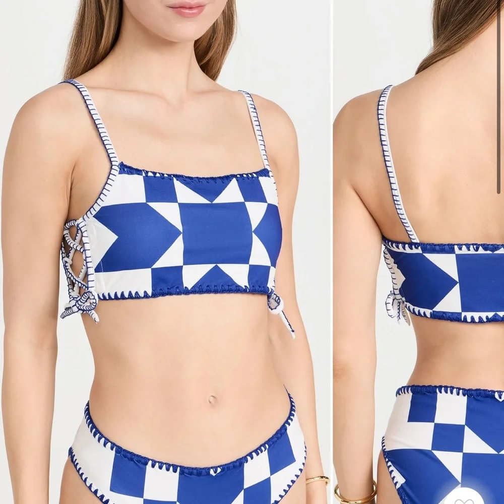 SEA NEW YORK TANYA PRINT BIKINI TOP WITH TIES - Picture 1 of 7